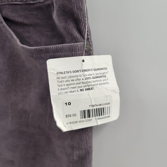 Athleta Ridge Corduroy Drawstring Sport Mini Skirt Purple Size 10 - Picture 3 of 7